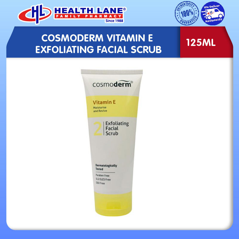 COSMODERM VITAMIN E EXFOLIATING FACIAL SCRUB (125ML)